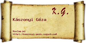 Kászonyi Géza névjegykártya