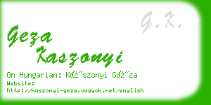 geza kaszonyi business card